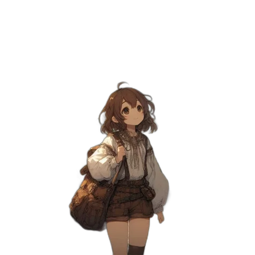 jacket, staff, dress, creature, concept art, pixel art, fantasy art, watercolor transparent PNG cut-out