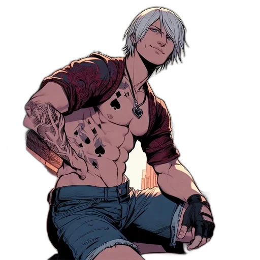 comic book art, concept art, cyberpunk, cartoon, dark, red, animated, man transparent PNG cut-out
