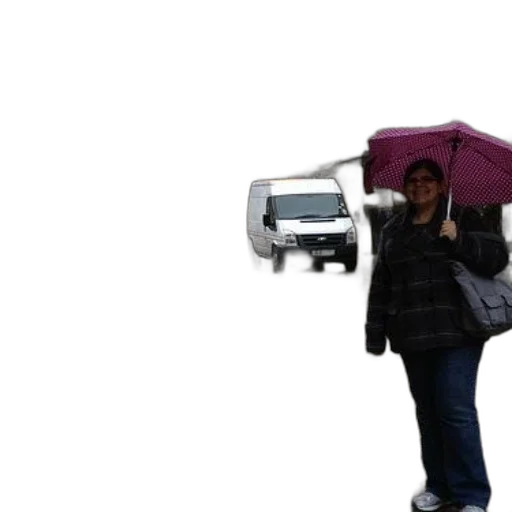 umbrella, car, jacket, robot, 3d render, photorealistic, concept art, rain transparent PNG cut-out