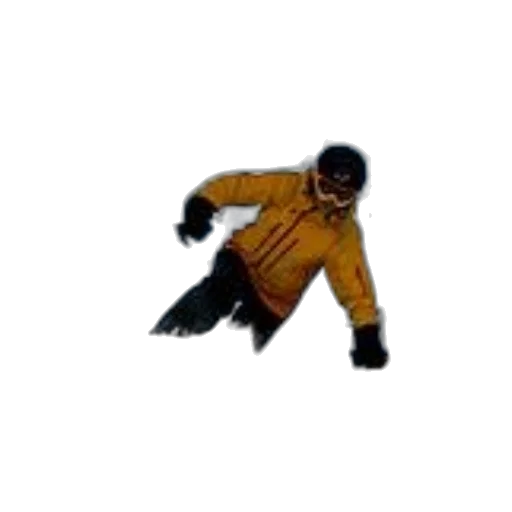 jacket, creature, animal, staff, skier, yellow, black, pants transparent PNG cut-out