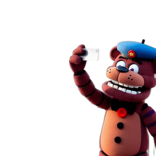 3d render, concept art, cartoon, snow, fire, bear, mascot, takes transparent PNG cut-out
