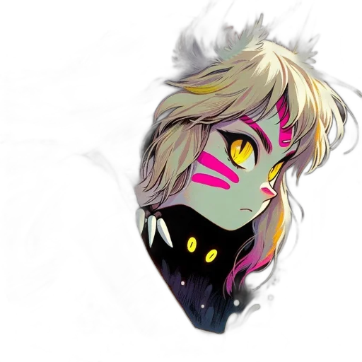 mask, face, creature, dragon, concept art, pixel art, fantasy art, anime transparent PNG cut-out