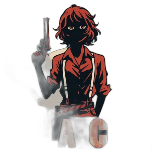 staff, weapon, jacket, face, concept art, pixel art, comic book art, anime transparent PNG cut-out