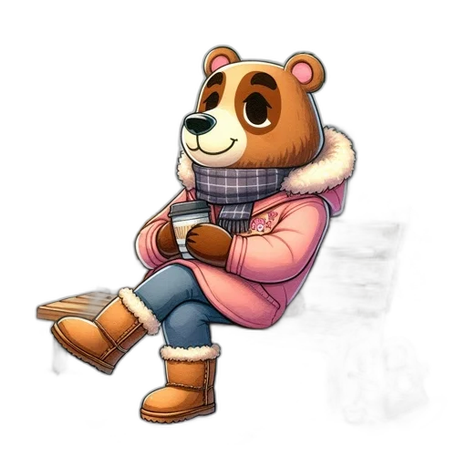 jacket, animal, staff, concept art, pixel art, 3d render, watercolor, snow transparent PNG cut-out