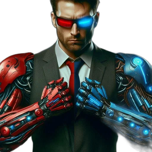 cyberpunk, comic book art, concept art, 3d render, individual, wearing, futuristic, sunglasses transparent PNG cut-out