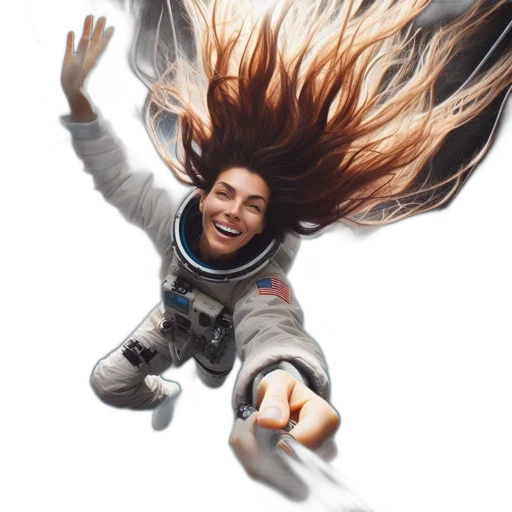 hair, jacket, face, staff, concept art, photorealistic, 3d render, outer space transparent PNG cut-out