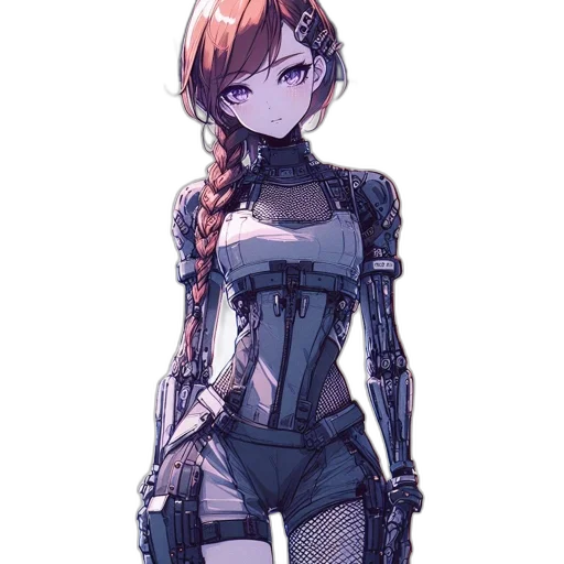 dress, robot, staff, weapon, cyberpunk, concept art, pixel art, fantasy art transparent PNG cut-out