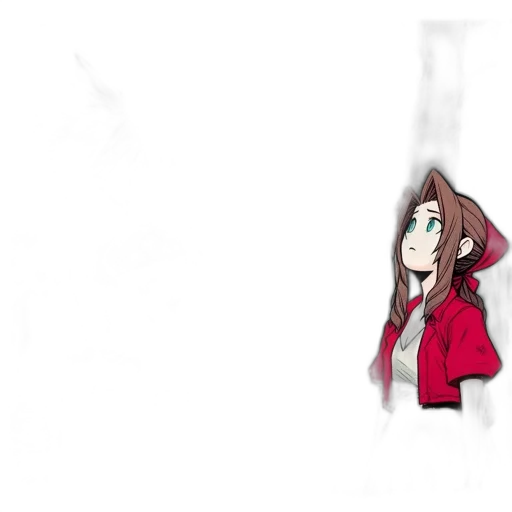 hair, jacket, staff, creature transparent PNG cut-out