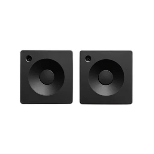 two, black, rectangular, objects, circular, hole, center, small transparent PNG cut-out