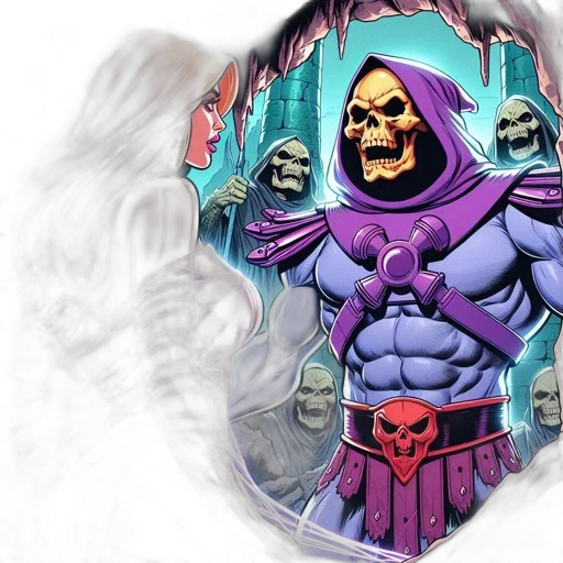 mask, comic book art, concept art, fantasy art, 3d render, ethereal, woman, purple transparent PNG cut-out