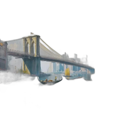 building, car, concept art, photorealistic, watercolor, 3d render, fog, city street transparent PNG cut-out