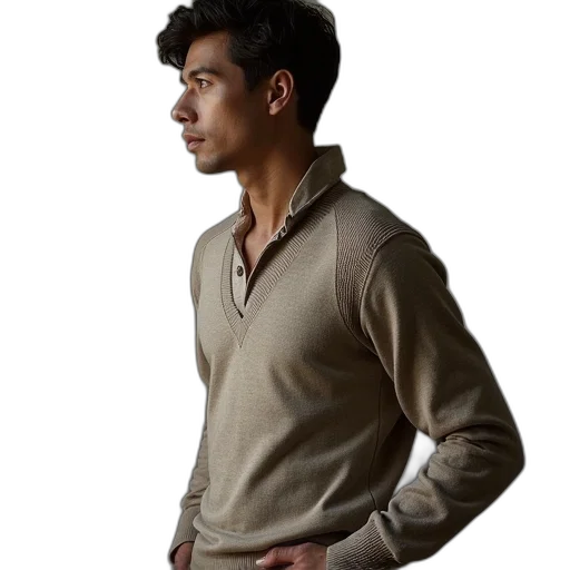 jacket, staff, jewelry, photorealistic transparent PNG cut-out