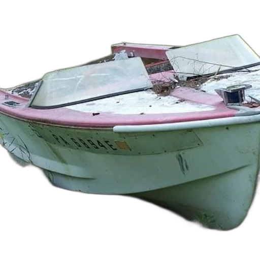 car, 3d render, photorealistic, vaporwave, dilapidated, boat, registration, number transparent PNG cut-out