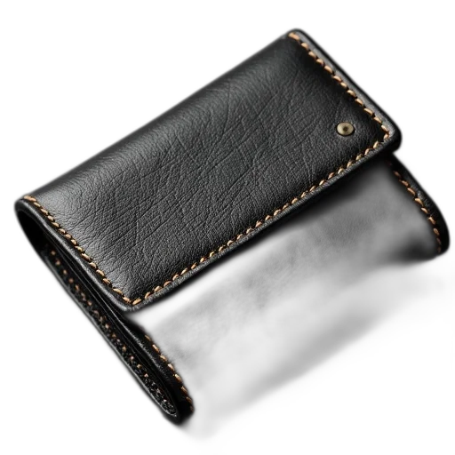 jewelry, staff, 3d render, dark, monochrome, black, leather, wallet transparent PNG cut-out