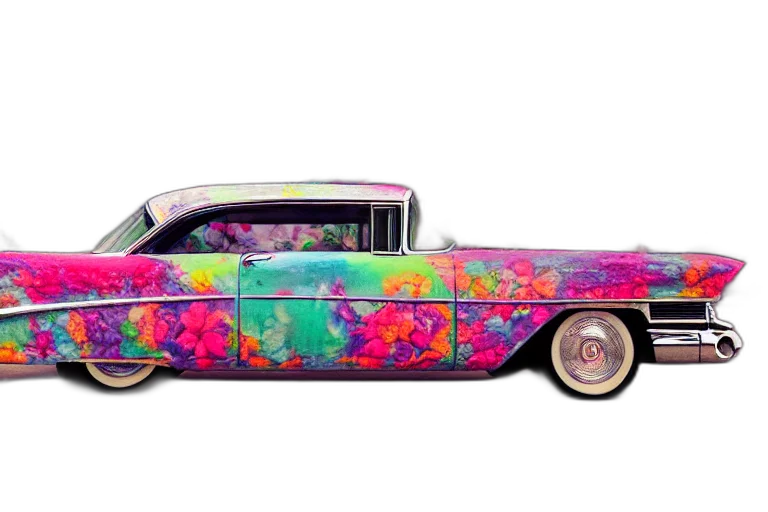 car, colorful, cadillac, coupe transparent PNG cut-out