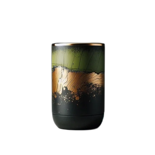 bottle, photorealistic, 3d render, earth tones, green, artistic, cylindrical, object transparent PNG cut-out