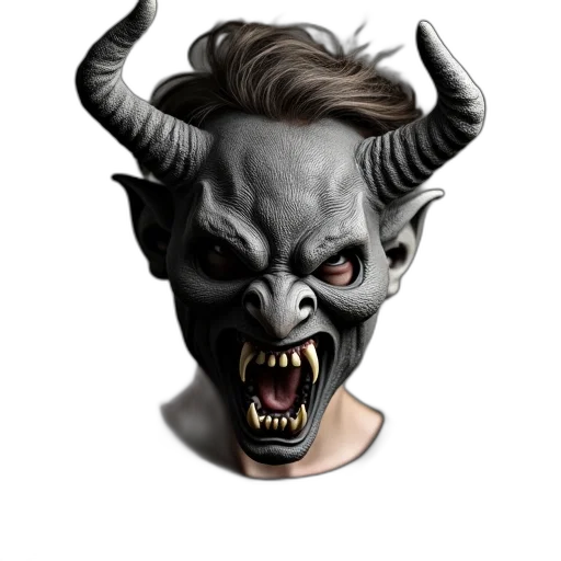 mask, face, creature, fantasy art, concept art, photorealistic, watercolor, dark transparent PNG cut-out