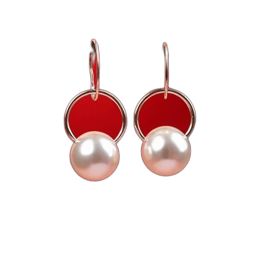 jewelry, pair, white, pearl, earrings, silver, hoop, displayed transparent PNG cut-out