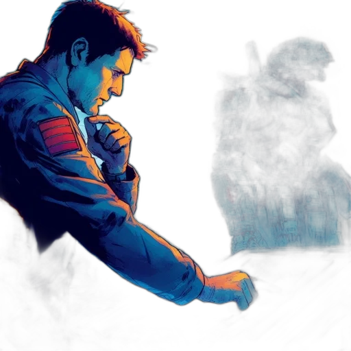 jacket, comic book art, concept art, fantasy art, watercolor, outer space, fire, fog transparent PNG cut-out