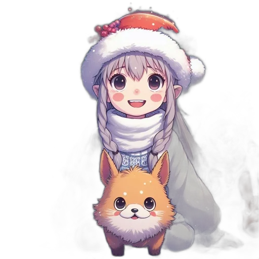 hat, creature, animal, staff, anime, watercolor, pixel art, fantasy art transparent PNG cut-out