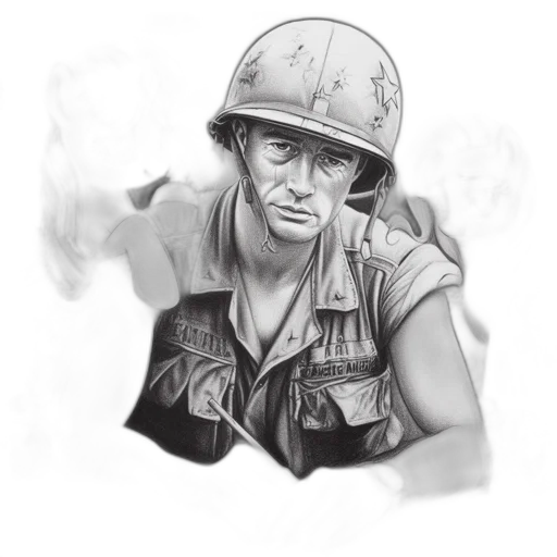hat, face, weapon, jacket, concept art, photorealistic, pencil sketch, comic book art transparent PNG cut-out