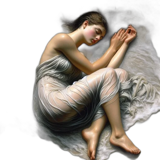 dress, photorealistic, oil painting, concept art, fantasy art, night, blue, woman transparent PNG cut-out