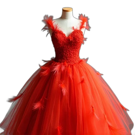 dress, crown, red, bright transparent PNG cut-out
