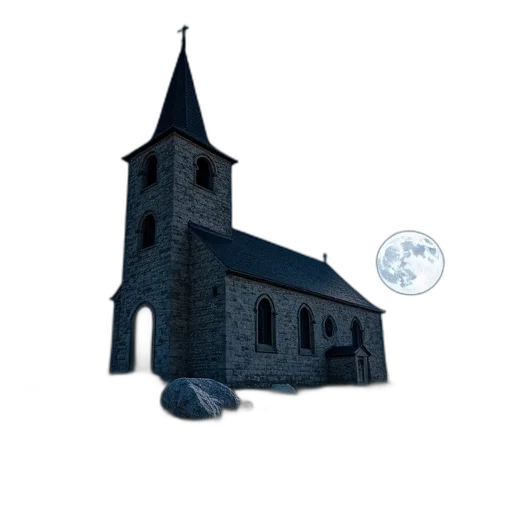 building, 3d render, concept art, photorealistic, pixel art, fog, stone, church transparent PNG cut-out