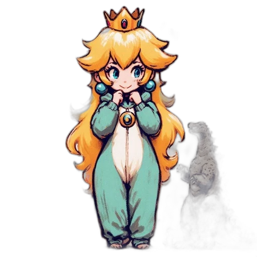 crown, dress, staff, dragon, pixel art, concept art, fantasy art, anime transparent PNG cut-out