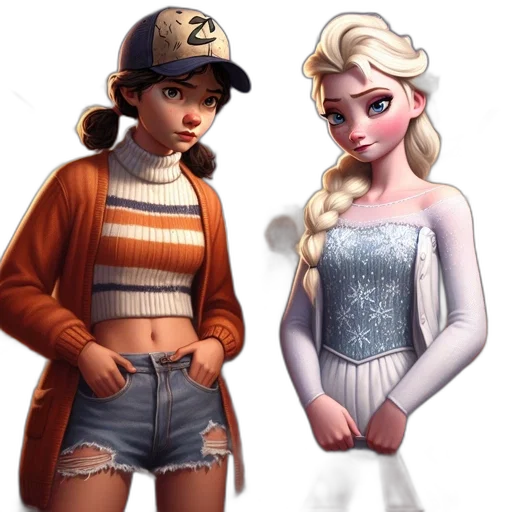 jacket, hat, concept art, 3d render, fantasy art, cartoon, snow, pastel transparent PNG cut-out