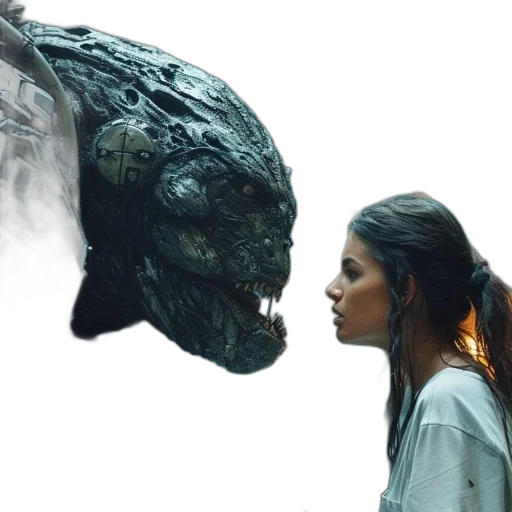 mask, creature, face, concept art, fantasy art, photorealistic, outer space, underwater transparent PNG cut-out