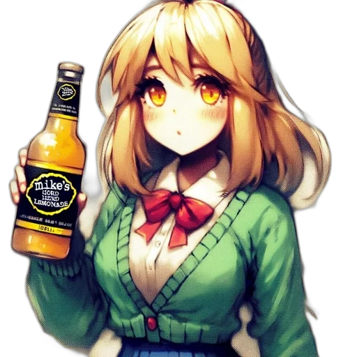 bottle, jacket, robot, food, anime, pixel art, fantasy art, watercolor transparent PNG cut-out
