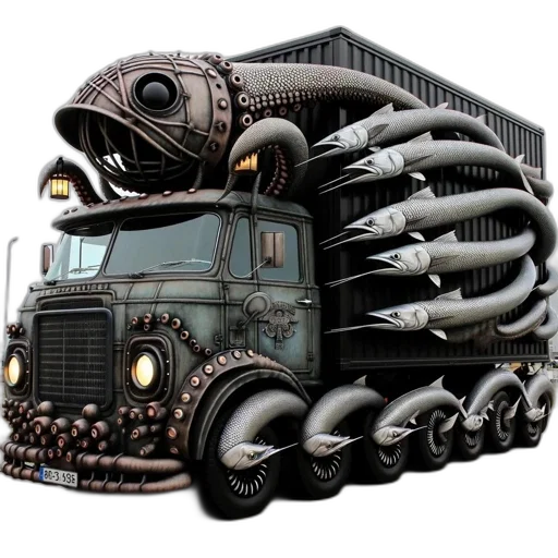 car, weapon, robot, dragon, concept art, 3d render, fantasy art, photorealistic transparent PNG cut-out
