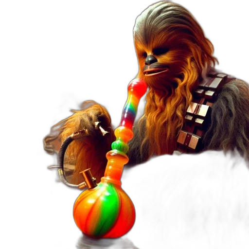 staff, concept art, photorealistic, fantasy art, 3d render, outer space, chewbacca, holds transparent PNG cut-out