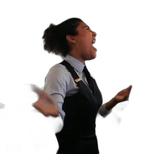 staff, outer space, fire, underwater, flight, attendant, mid-action, speaks transparent PNG cut-out