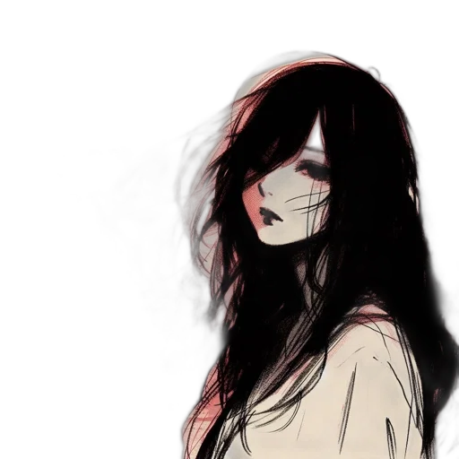 mask, face, creature, hair, anime, watercolor, concept art, fantasy art transparent PNG cut-out