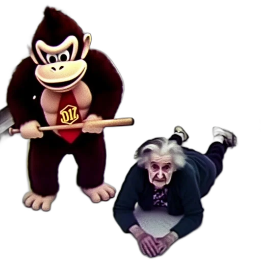 animal, creature, staff, concept art, 3d render, gorilla, elderly, woman transparent PNG cut-out