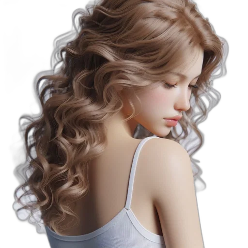 hair, jewelry, dress, photorealistic, oil painting, 3d render, fantasy art, serene transparent PNG cut-out