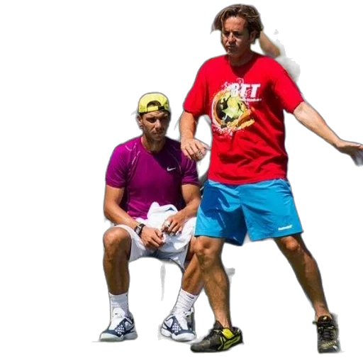 hair, staff, shoes, neon, tennis, player, purple, shirt transparent PNG cut-out