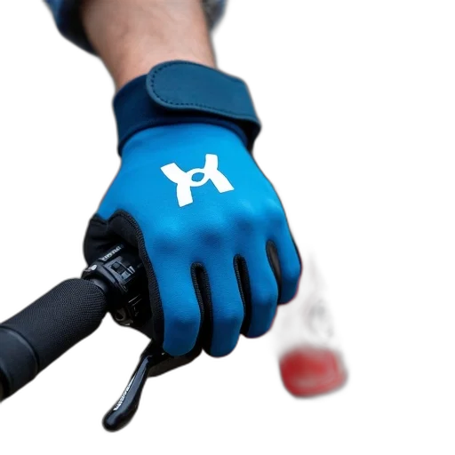 weapon, staff, robot, 3d render, person, hand, wearing, blue transparent PNG cut-out