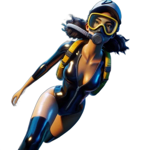 mask, robot, weapon, concept art, 3d render, comic book art, cyberpunk, blue transparent PNG cut-out