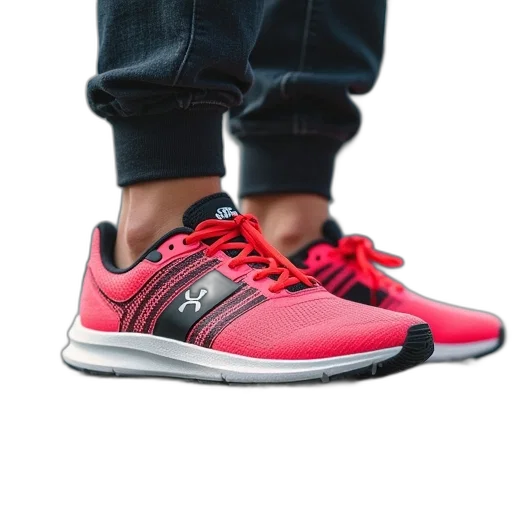 shoes, 3d render, photorealistic, red transparent PNG cut-out