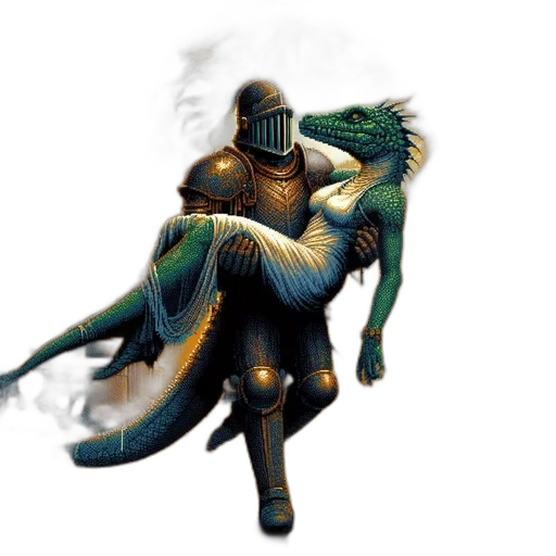 dragon, creature, sword, mask, fantasy art, concept art, pixel art, watercolor transparent PNG cut-out