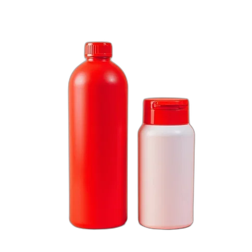 bottle, weapon, 3d render, photorealistic, red, plastic, cap, lid transparent PNG cut-out