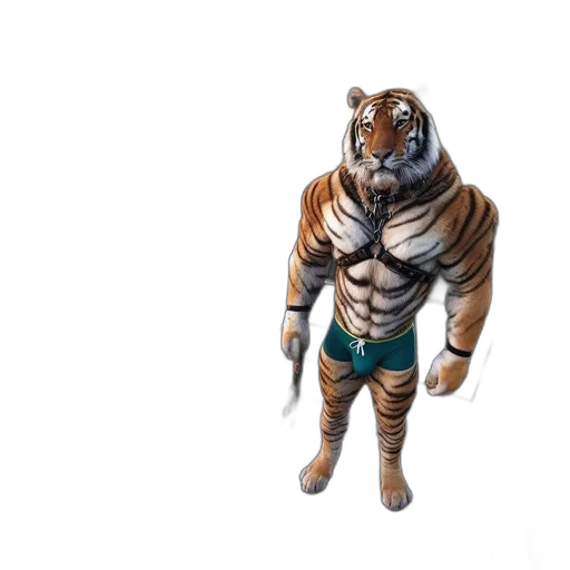 animal, creature, 3d render, concept art, fantasy art, photorealistic, massive, chained transparent PNG cut-out