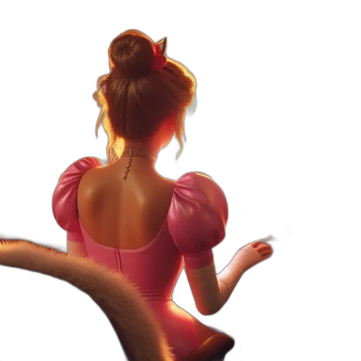 dress, hair, concept art, fantasy art, 3d render, watercolor, fire, sunset transparent PNG cut-out