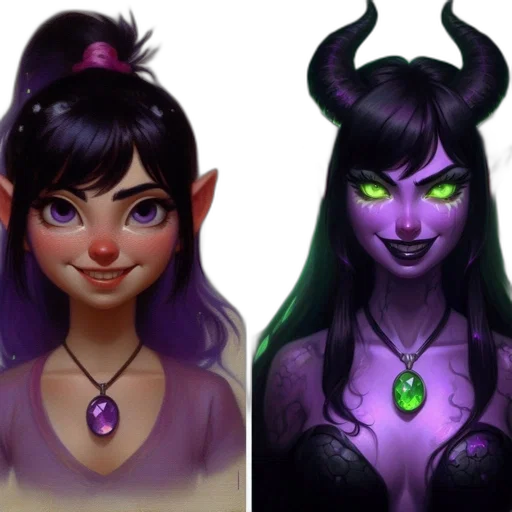 concept art, fantasy art, 3d render, pixel art, dark, neon, two, portraits transparent PNG cut-out