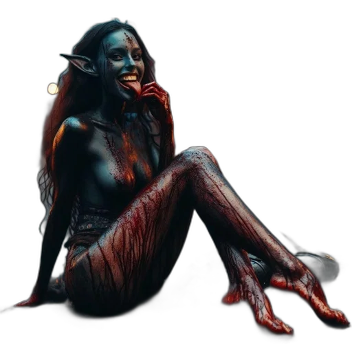 creature, concept art, fantasy art, photorealistic, pixel art, dark, red, enigmatic transparent PNG cut-out