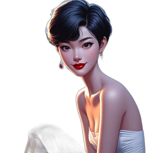 dress, photorealistic, fantasy art, concept art, cartoon, sophisticated, woman, white transparent PNG cut-out
