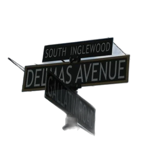 3d render, street, signs, south, inglewood, delmas, avenue, gallatin transparent PNG cut-out
